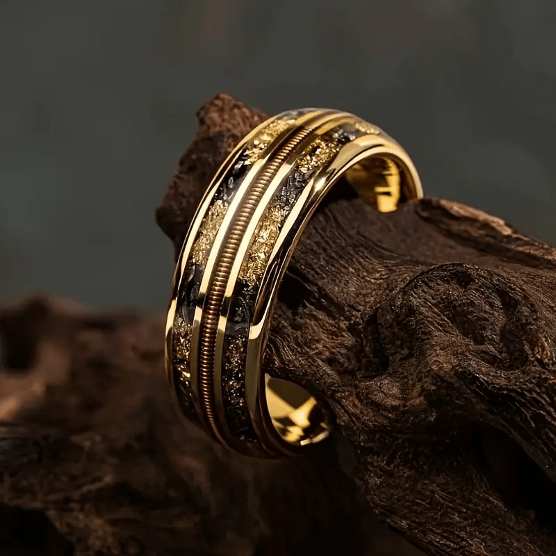 9pcs Set - Universal for Men And Women, Rotating Stainless Steel Watch Band, Plated with 18K Golden, an Amazing Gift.