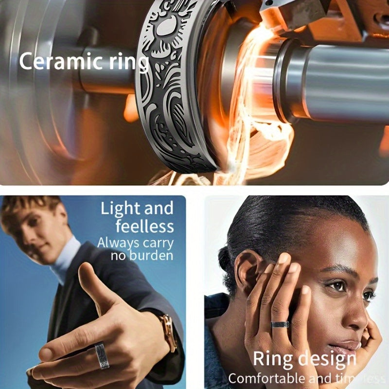 Shearly W9 Retro Smart Ring - Stainless Steel IP68, 3 Sports Modes (Step, Distance, Calories), Sleep Monitoring, Compatible with Android & for iPhone, Perfect Gift for Holidays & Birthdays, Fitness Tracking, Sleek Metallic Finish, Durable Band